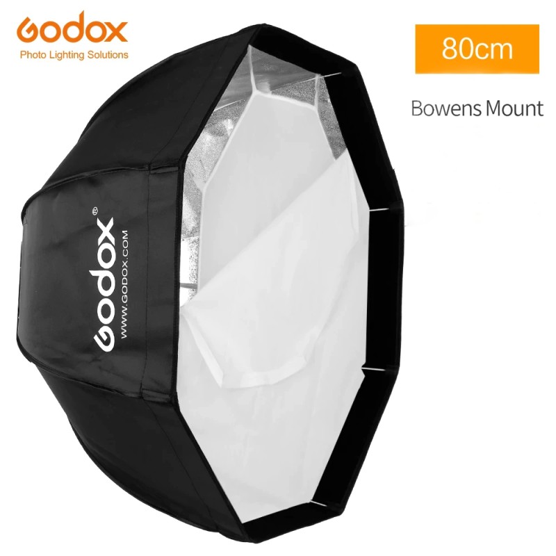Softbox Octagonal GODOX de 120cm - Tipo Sombrilla - Incluye grilla (Montura  Bowens)