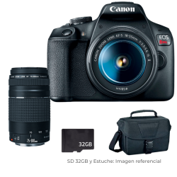 Canon EOS Rebel  T7 DSLR 18-55mm IS +  Lente 75-300mm + Estuche +SD 32gb
