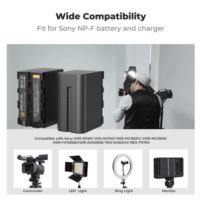 Kit 2 Baterías + Cargador Dual K&F Concept NP-F970 (KF28.0047)