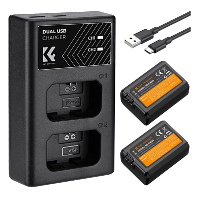Kit 2 Baterías + Cargador Dual K&F Concept NP-FW50 (KF28.0015)