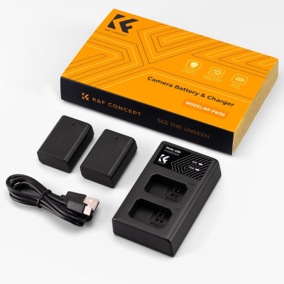 Kit 2 Baterías + Cargador Dual K&F Concept NP-FW50 (KF28.0015)