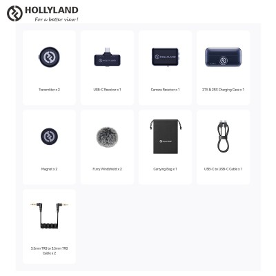 Hollyland Lark M3  2TX - 2RX  - micrófono inalámbrico