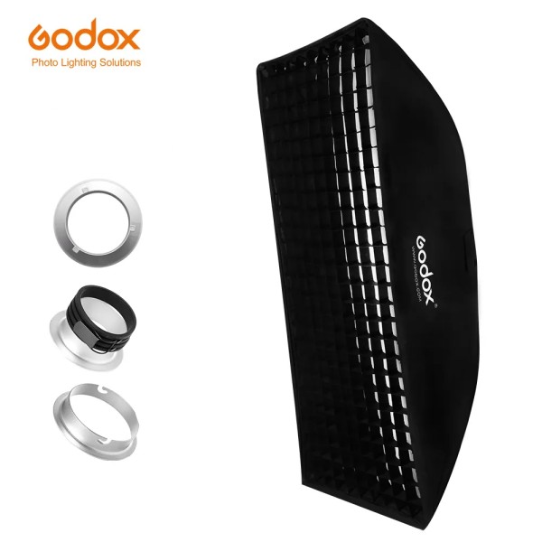 softbox strip GODIX SB- FW- 35x160 cm armado clásico montura bowens con grilla