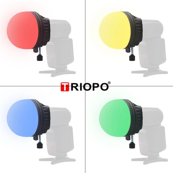 magdome TR-7 TRIOPO (INCLUYE adaptador imantado, difusor cúpula, grilla y 4 gel de colores)